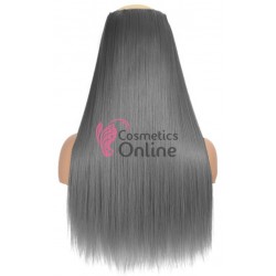 Extensie de par cu 5 Clips On delux dubla dreapta de 60 cm,  CH0T171 Cenusiu